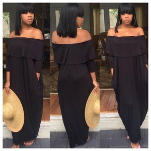 Black Off Shoulder Maxi